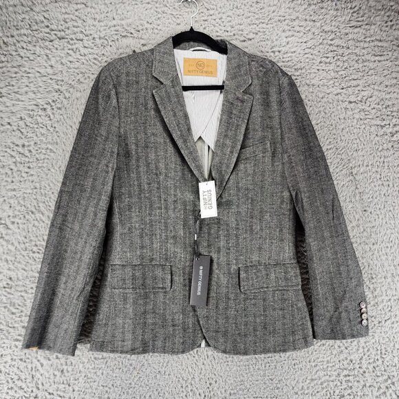 Nifty Genius Other - Nifty Genius Jacket Mens Small Gray Long Sleeve Kurt Notched Lapel Blazer *NWT*
